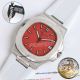 PPF Patek Philippe Nautilus 5711 red dial white strap watches (2)_th.jpg